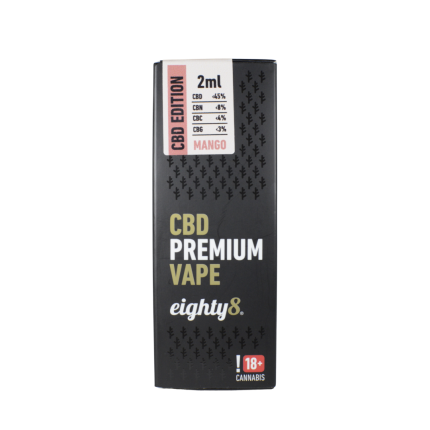 Eighty8 CBD Vape Pen Premium Lemon Chery Gelato, 45 % CBD, 2 ml