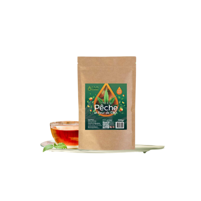 Thé à la pêche et fleur de CBD – Image 1