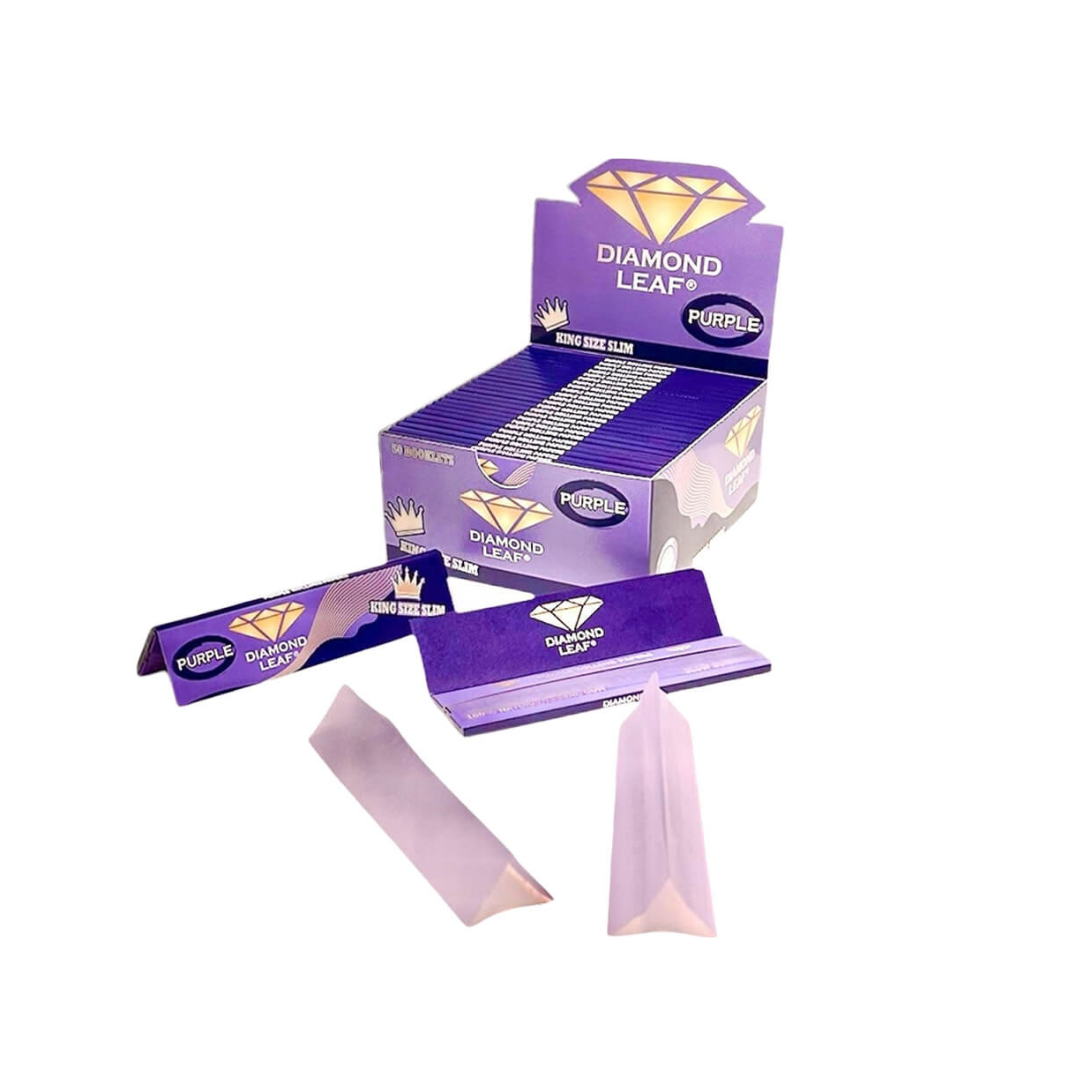 Diamond Leaf Papiers à Rouler Colorées King Size Slim Viole Diamond Leaf Papiers à Rouler Colorées King Size Slim Violet – Image 1